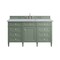 James Martin Vanities Brittany 60in Single Vanity, Smokey Celadon w/ 3 CM Carrara Marble Top 650-V60S-SC-3CAR - alternate 1